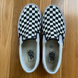 Checkered Vans - size 8.5. Like new